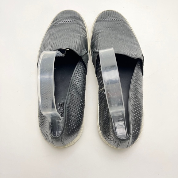 VINCE BLAIR Black Perforated Flats Loafers White Walls Slip On Casual Shoes  9 - Picture 11 of 16